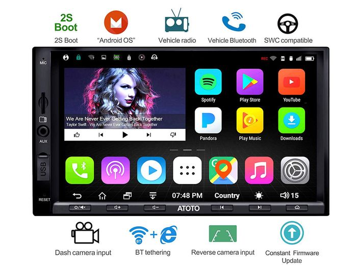 ATOTO A6 Double Din Android Car Navigation Stereo with Dual Bluetooth
