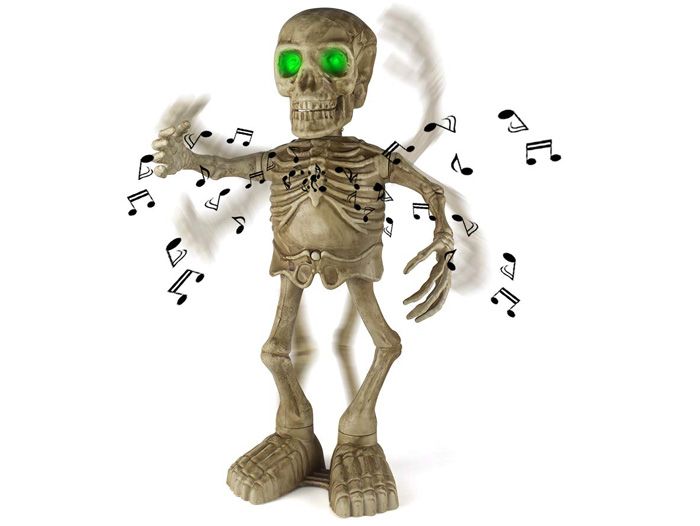 Sler Halloween Skeleton Decoration Dancing and Singing Indoor Animated Flashing Eyes for Halloween Decor Trick or Treat Event for Kids Haunted House
